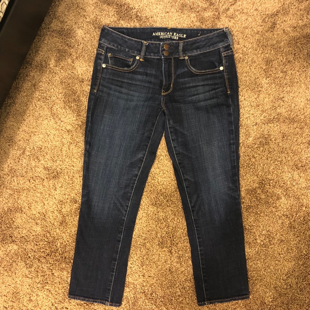 American Eagle artist crop jeans